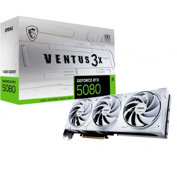 MSI Nvidia GeForce RTX 5080 16GB Ventus 3x OC 16GB GDDR7 Bianco