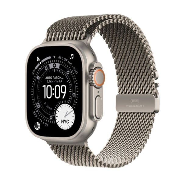 Apple Watch Ultra 3 GPS + Cellular - Cassa 49mm in Titanio Naturale con Loop in maglia Milanese Titanio - Small