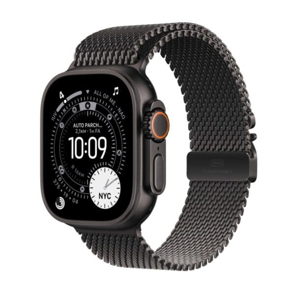 Apple Watch Ultra 3 GPS + Cellular - Cassa 49mm in Titanio Nero con Loop in maglia Milanese Titanio Nero - Large