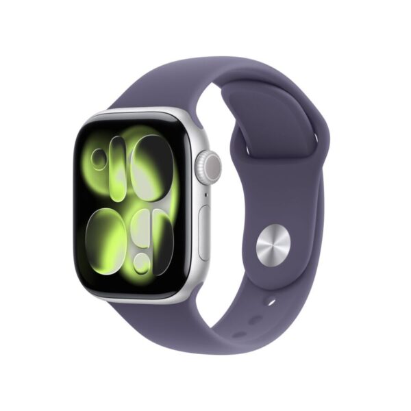 Apple Watch Series 11 GPS 42mm Cassa Alluminio Argento con Sport Band Viola Nebbia - M/L