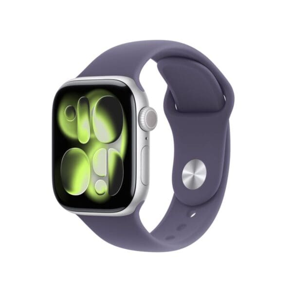 Apple Watch Series 11 GPS + Cellular 42mm Cassa Alluminio Argento con Sport Band Viola Nebbia - S/M