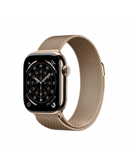 Apple Watch Series 11 GPS + Cellular 42mm Cassa Titanio Oro con Loop in maglia Milanese Oro