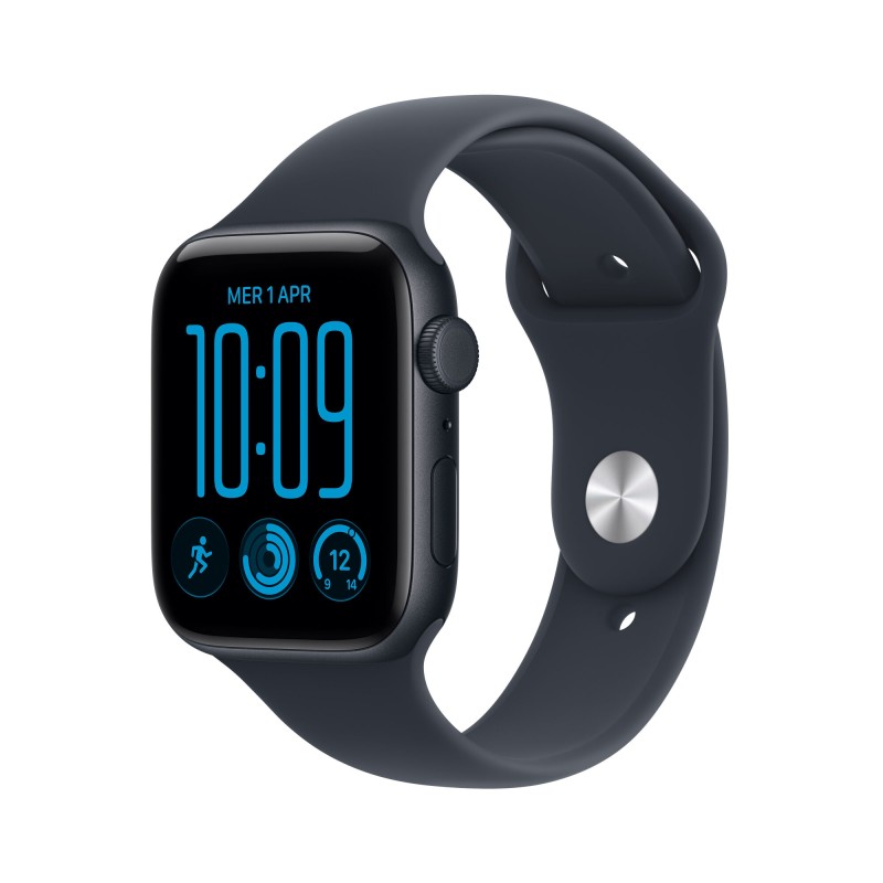 Apple Watch SE 3 GPS + Cellular Cassa 44 mm in alluminio mezzanotte con Cinturino Sport blu marino S/M