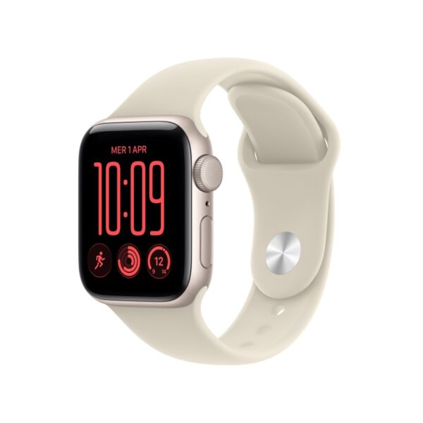 Apple Watch SE 3 GPS Cassa 40 mm in alluminio galassia con Cinturino Sport sabbia S/M