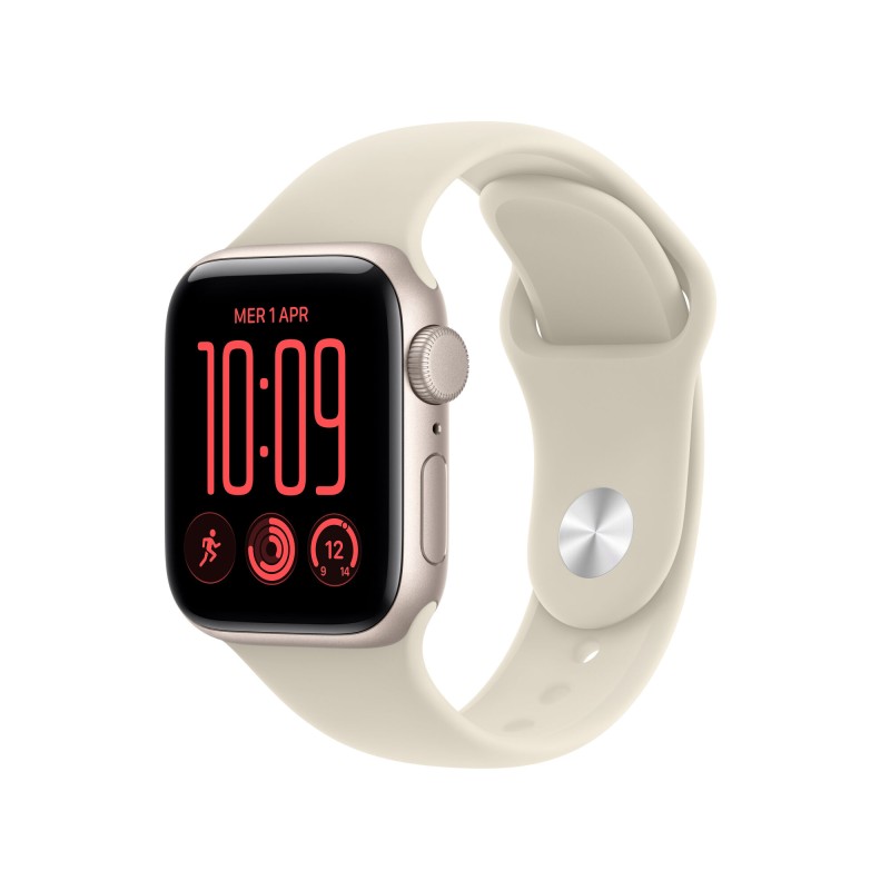 Apple Watch SE 3 GPS Cassa 40 mm in alluminio galassia con Cinturino Sport sabbia S/M