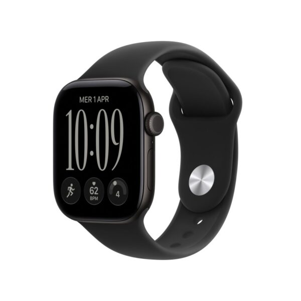 Apple Watch Series 12 GPS Cellular cassa 42 mm in alluminio nero con cinturino Sport nero S/M