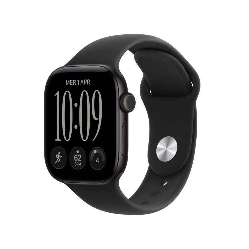 Apple Watch Series 12 GPS Cellular cassa 42 mm in alluminio nero con cinturino Sport nero S/M