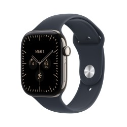Apple Watch Series 12 GPS Cellular cassa 46 mm in titanio naturale con cinturino Sport blu marino S/M